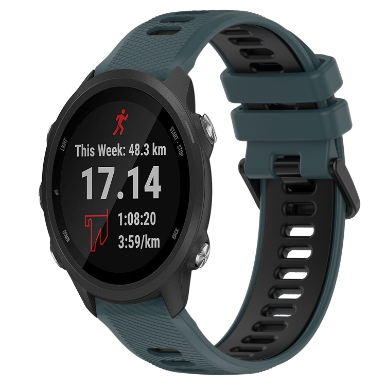 For Garmin Forerunner 245 Music 20mm Sports Two-Color Silicone