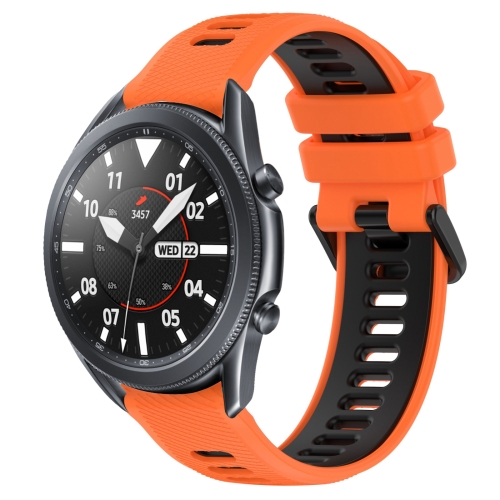 

For Samsung Galaxy Watch3 45mm 22mm Sports Two-Color Silicone Watch Band(Orange+Black)