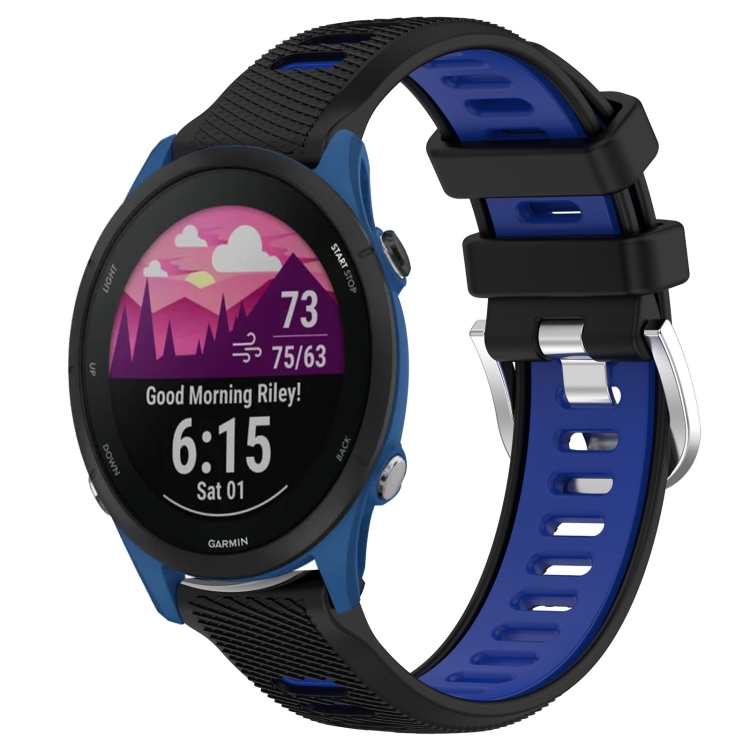 Para Garmin Forerunner 255 22mm Deportes Dos colores Hebilla de