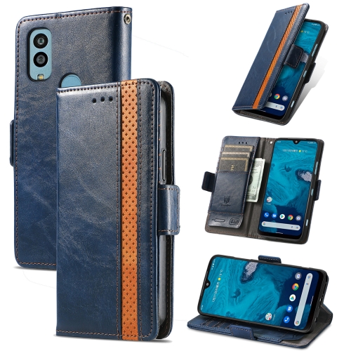 

For Kyocera Android One S10 CaseNeo Splicing Dual Magnetic Buckle Leather Phone Case(Blue)