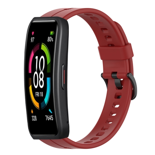 

For Huawei Band 6 Solid Color Silicone Watch Band(Red)