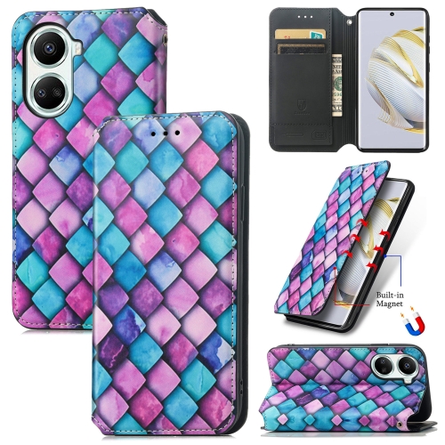 

For Huawei Nova 10 SE CaseNeo Colorful Magnetic Leather Phone Case(Purple Scales)