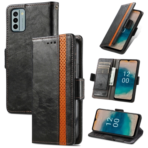 

For Nokia G22 CaseNeo Splicing Dual Magnetic Buckle Leather Phone Case(Black)