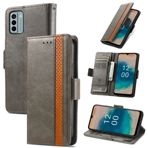 

For Nokia G22 CaseNeo Splicing Dual Magnetic Buckle Leather Phone Case(Gray)