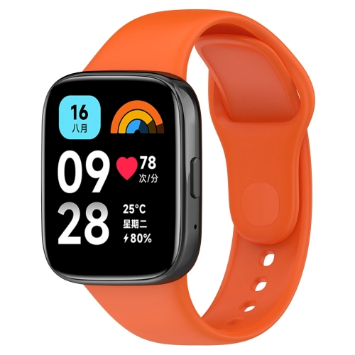 

For Redmi Watch 3 Lite Sports Solid Color Silicone Replacement Watch Band(Orange)