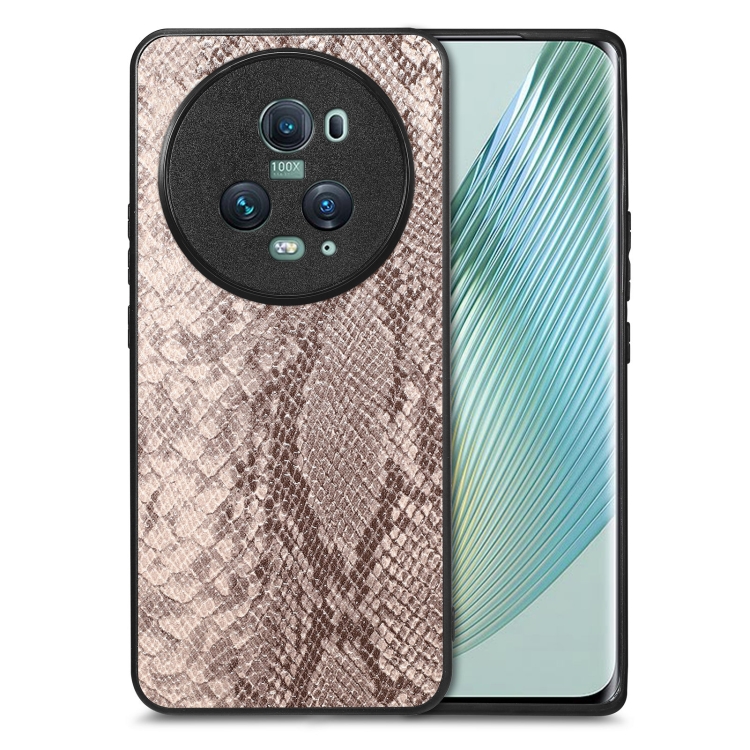 

For Honor Magic5 Pro Snakeskin Leather Back Cover Phone Case(Gray)