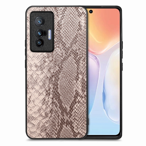 

For vivo X70 Snakeskin Leather Back Cover Phone Case(Gray)