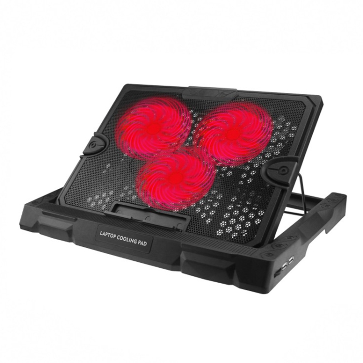 

S300 3 Fan Adjustable Wind Speed Desktop Laptop Cooling Pad with Holder(Red)