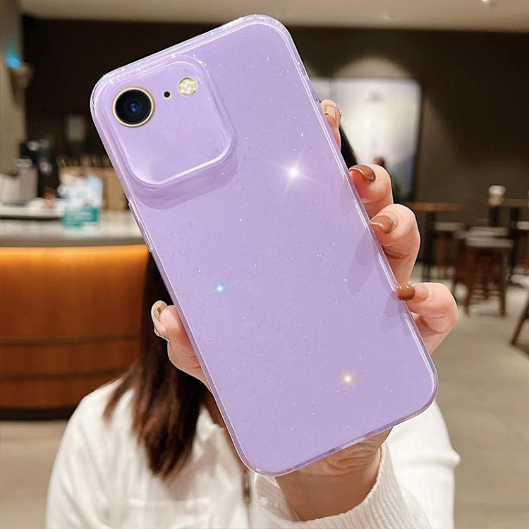 

For iPhone SE 2022 / SE 2020 / 7 / 8 Jelly Glitter Solid Color TPU Phone Case(Purple)