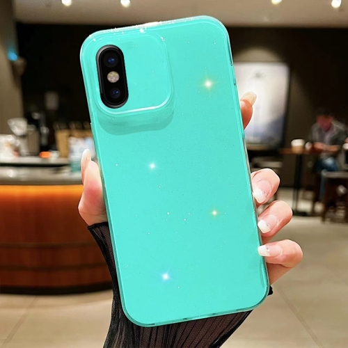 

For iPhone X / XS Jelly Glitter Solid Color TPU Phone Case(Green)