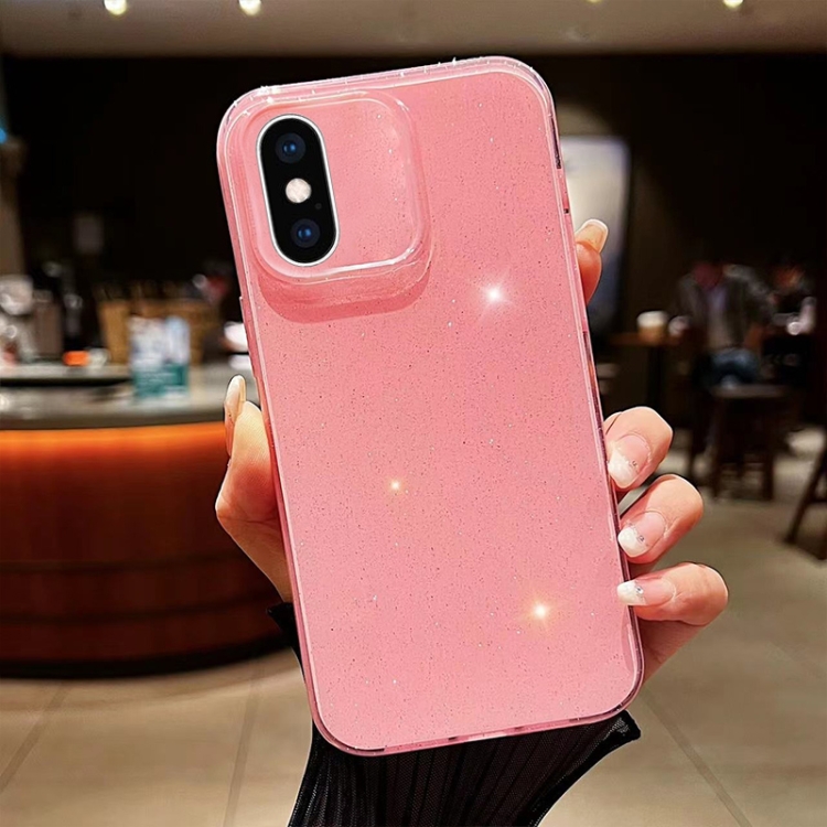 

For iPhone XS Max Jelly Glitter Solid Color TPU Phone Case(Pink)