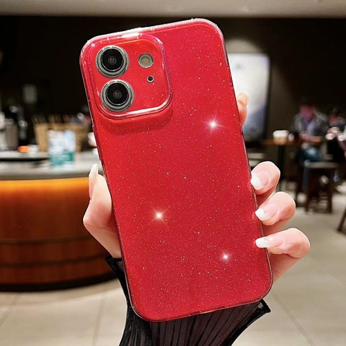 

For iPhone 11 Jelly Glitter Solid Color TPU Phone Case(Red)