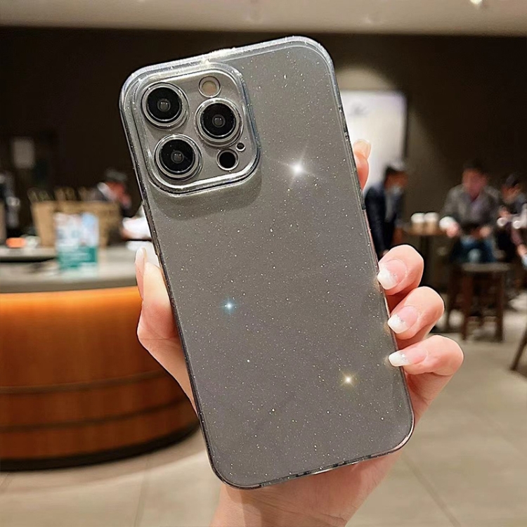 

For iPhone 12 Pro Max Jelly Glitter Solid Color TPU Phone Case(Grey)