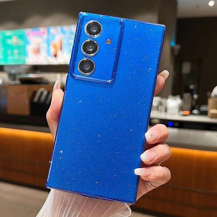 

For Samsung Galaxy S24 FE 5G Jelly Glitter Solid Color TPU Phone Case(Dark Blue)