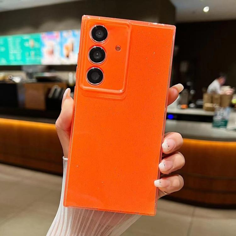 

For Samsung Galaxy S24 FE 5G Jelly Glitter Solid Color TPU Phone Case(Orange)