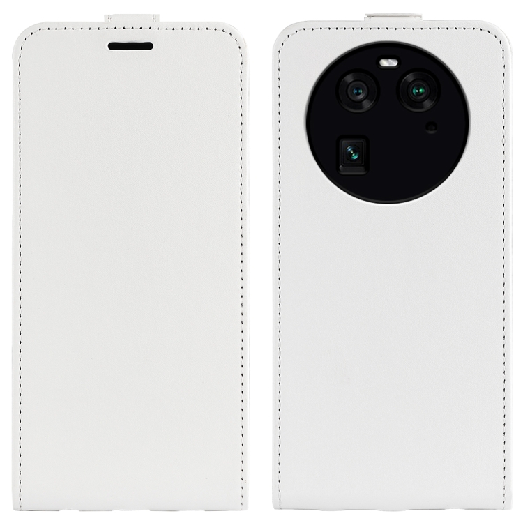 

For OPPO Find X6 R64 Texture Vertical Flip Leather Phone Case(White)