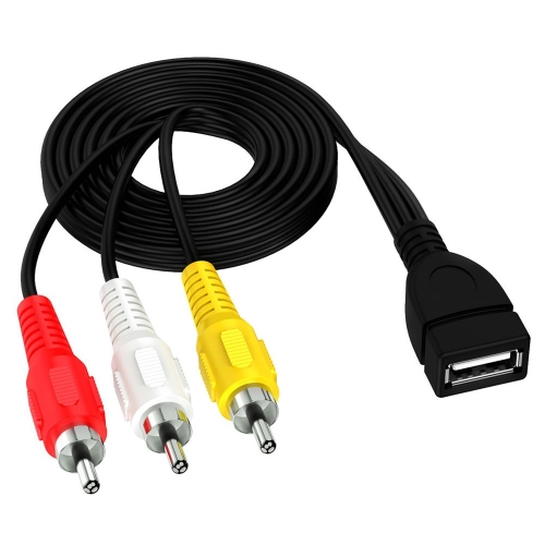 

JUNSUNMAY USB Female to 3 x RCA Male Audio Video Splitter Cable, Length:1.5m