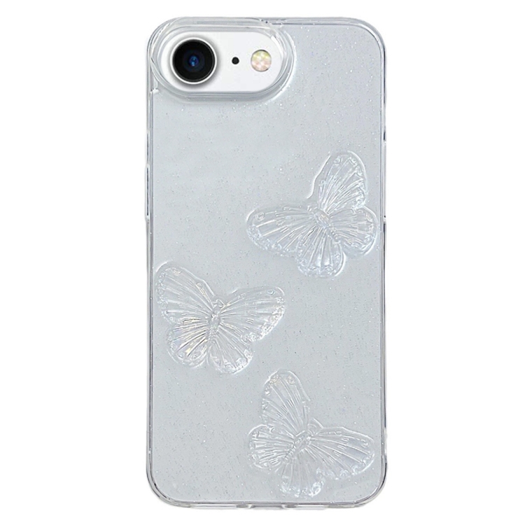 

For iPhone SE 2022/ 2020 / 7/8 Clear Crystal Butterflies TPU Phone Case(Transparent)