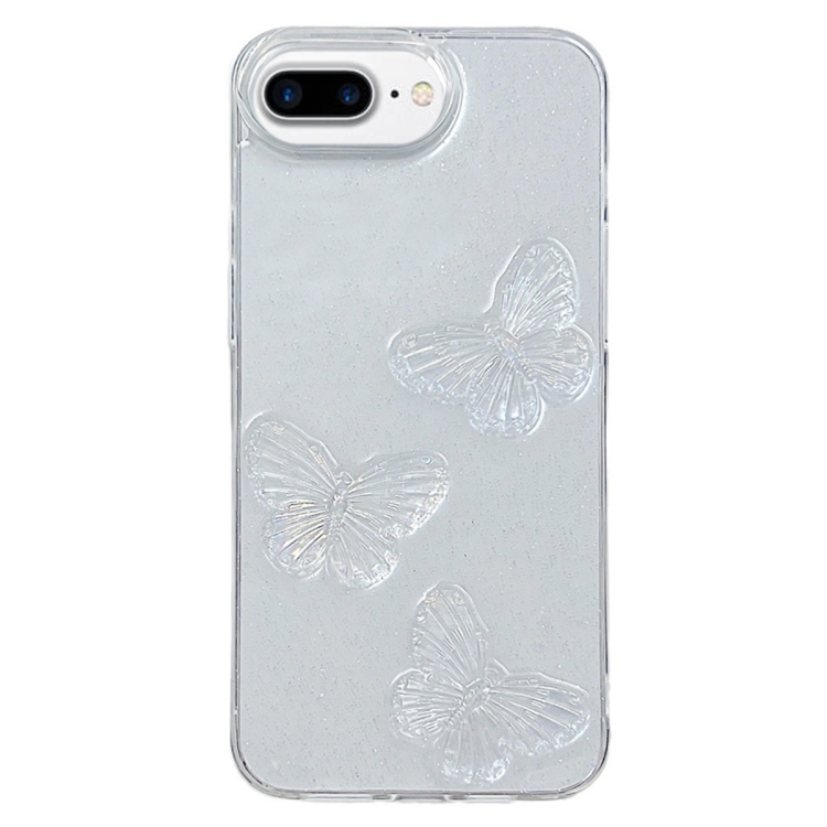 

For iPhone 7 Plus / 8 Plus Clear Crystal Butterflies TPU Phone Case(Transparent)