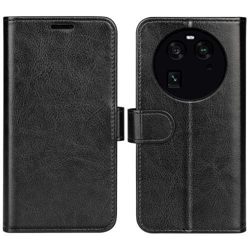 

For OPPO Find X6 R64 Texture Horizontal Flip Leather Phone Case(Black)