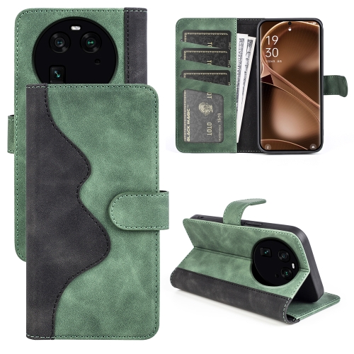 

For OPPO Find X6 Stitching Horizontal Flip Leather Phone Case(Green)