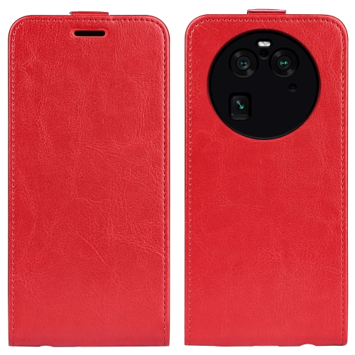 

For OPPO Find X6 Pro R64 Texture Vertical Flip Leather Phone Case(Red)