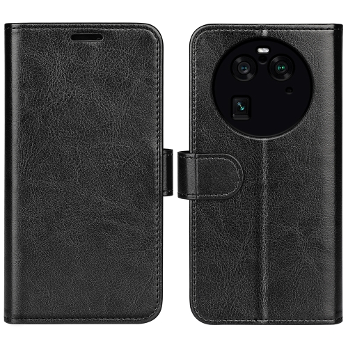 

For OPPO Find X6 Pro R64 Texture Horizontal Flip Leather Phone Case(Black)