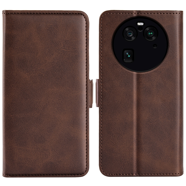 

For OPPO Find X6 Pro Dual-side Magnetic Buckle Leather Phone Case(Brown)