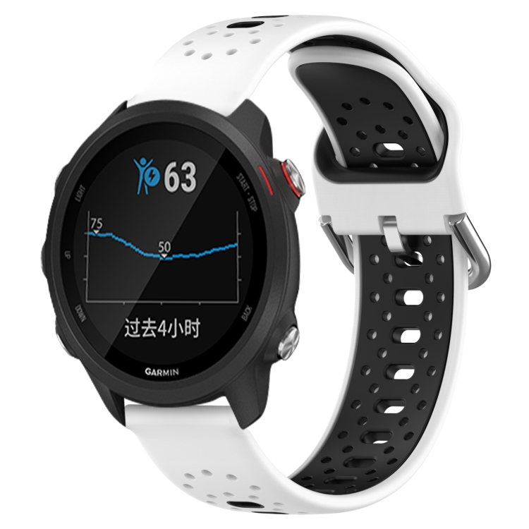 Garmin Forerunner 245 Music 20mm 通気性のある 2 色のシリコン時計