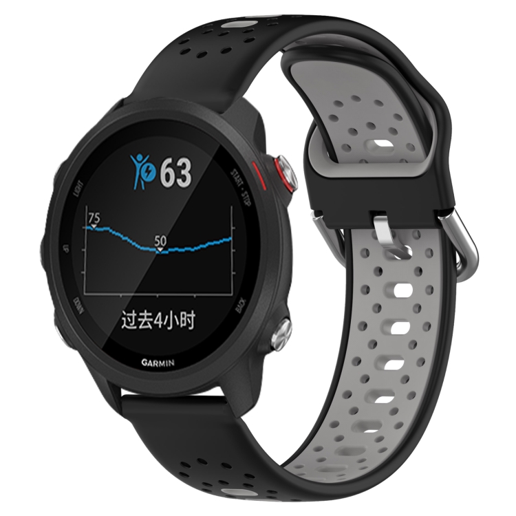 For Garmin Forerunner 245 Music 20mm Breathable Two-Color Silicone