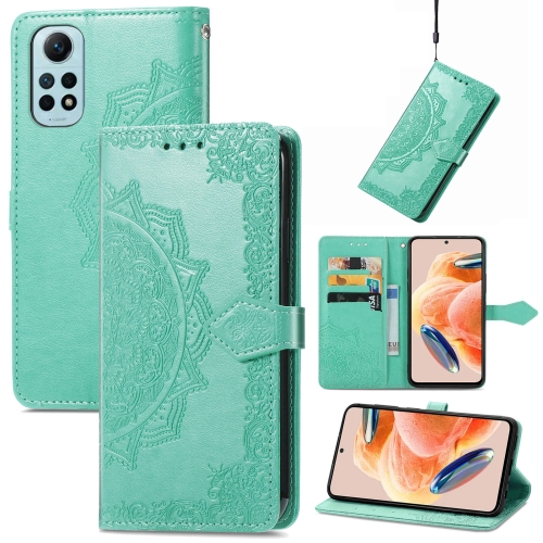 

For Redmi Note 12 Pro 4G Mandala Flower Embossed Leather Phone Case(Green)