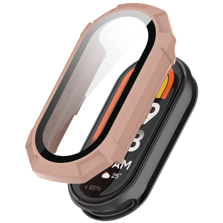 

For Xiaomi Mi Band 8 ENKAY Hat-Prince Full Coverage PC Frame + Tempered Glass Film Watch Case(Pink)