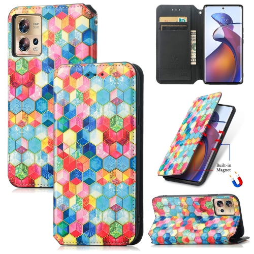 

For Motorola Edge 30 Fusion CaseNeo Colorful Magnetic Leather Phone Case(Magic Space)