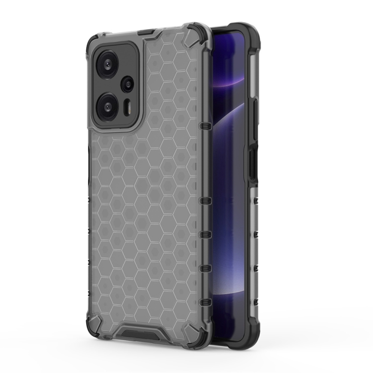 

For Xiaomi Poco F5 Pro Shockproof Honeycomb Phone Case(Black)