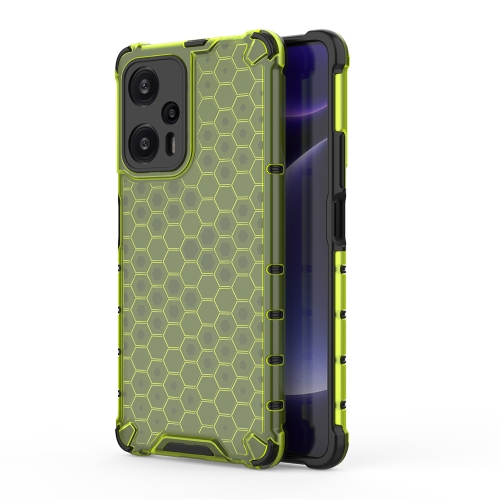 

For Xiaomi Poco F5 Pro Shockproof Honeycomb Phone Case(Green)