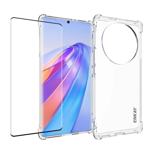 

For Honor X40 5G / X9a 5G / Magic5 Lite 5G ENKAY Hat-Prince Transparent TPU Shockproof Phone Case with Glass Film