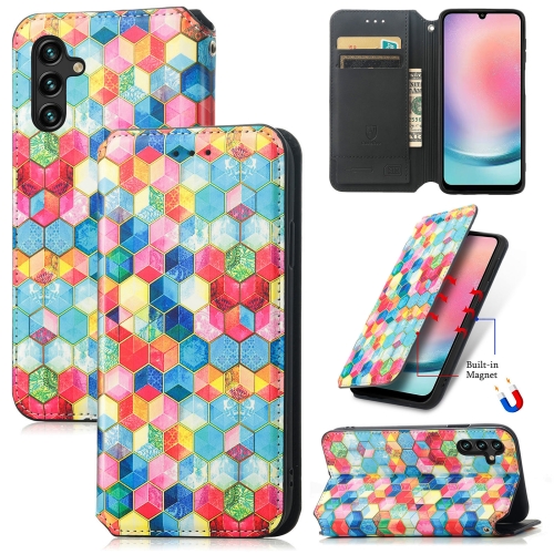 

For Samsung Galaxy A24 4G CaseNeo Colorful Magnetic Leather Phone Case(Magic Space)
