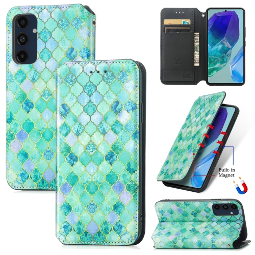 

For Samsung Galaxy M55 CaseNeo Colorful Magnetic Leather Phone Case(Emerald)