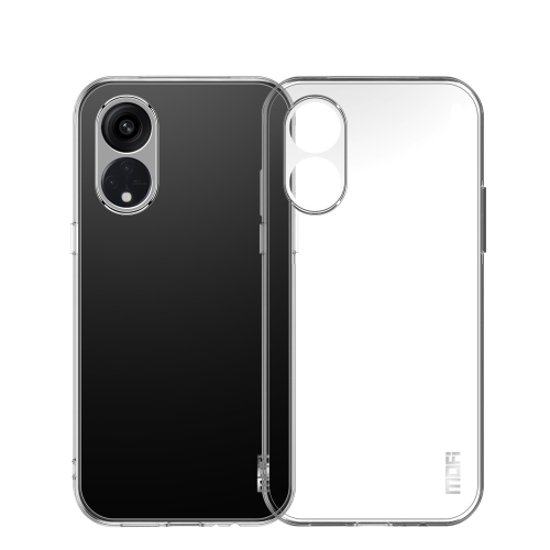 For OPPO A38 MOFI Ming Series Transparent Ultra-thin TPU Phone Case(Transparent) for oppo a3 pro mofi ming series transparent ultra thin tpu phone case transparent