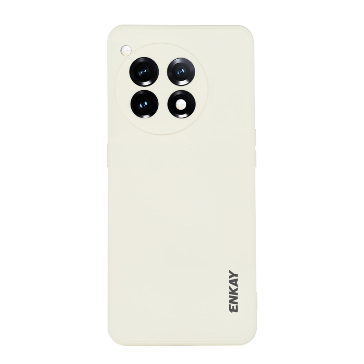 

For OnePlus 12 ENKAY Liquid Silicone Soft Shockproof Phone Case(Beige)