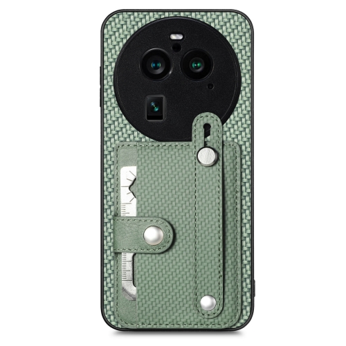 

For OPPO Find X6 Pro Wristband Kickstand Card Wallet Back Cover Phone Case with Tool Knife(Green)