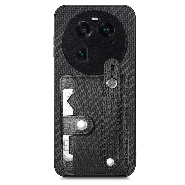 

For OPPO Find X6 Wristband Kickstand Card Wallet Back Cover Phone Case with Tool Knife(Black)