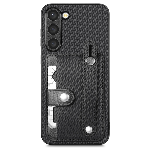 

For Samsung Galaxy S23 5G Wristband Kickstand Wallet Back Phone Case with Tool Knife(Black)