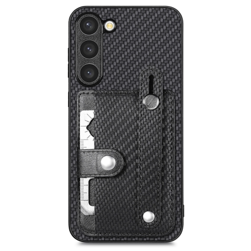 

For Samsung Galaxy S22+ 5G Wristband Kickstand Wallet Back Phone Case with Tool Knife(Black)