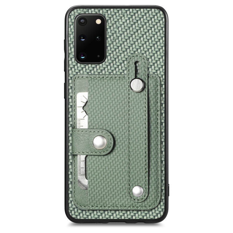 

For Samsung Galaxy S20 Wristband Kickstand Wallet Back Phone Case with Tool Knife(Green)