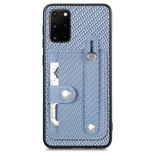 

For Samsung Galaxy S20 Ultra Wristband Kickstand Wallet Back Phone Case with Tool Knife(Blue)