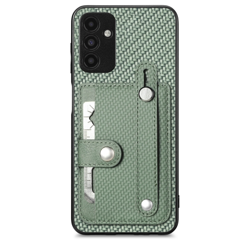 

For Samsung Galaxy A13 5G Wristband Kickstand Wallet Back Phone Case with Tool Knife(Green)
