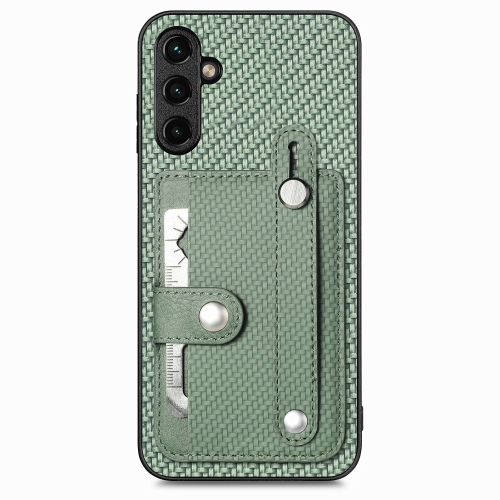 

For Samsung Galaxy A54 5G Wristband Kickstand Wallet Back Phone Case with Tool Knife(Green)