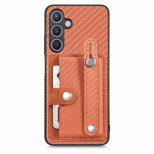 

For Samsung Galaxy S24+ 5G Wristband Kickstand Wallet Back Phone Case with Tool Knife(Brown)