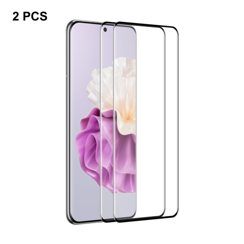 

For Huawei P60 Pro / Art 2pcs ENKAY 3D Curved Full Glue Hot Bending Tempered Glass Full Film